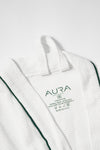 Waffle Robe - Monogram Evergreen & White