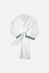 Waffle Robe - Monogram Evergreen & White