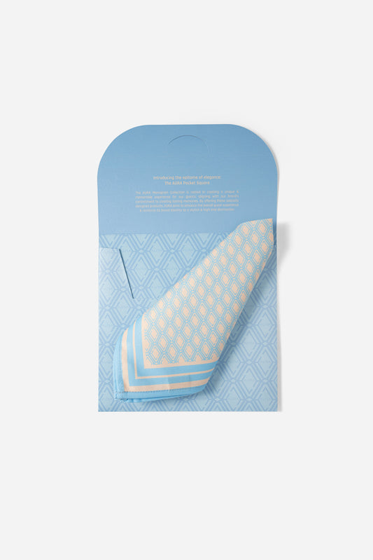 Monogram Pocket Square - Sky Blue