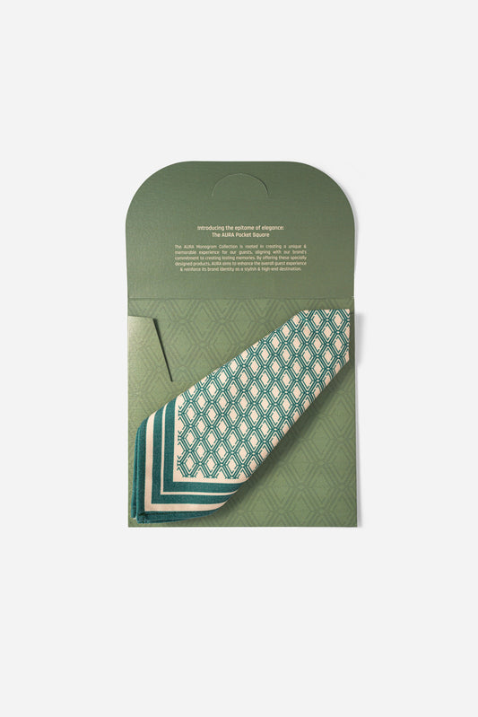 Monogram Pocket Square - Green