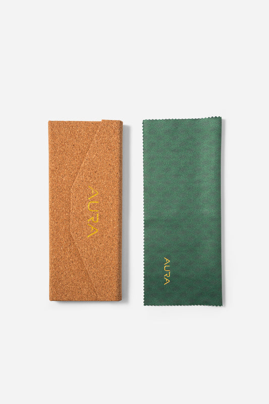 Sunglass Cork Case & Cleaning Cloth