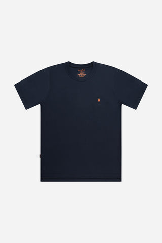 Essential T-shirt Navy Blue - Orange Monogram