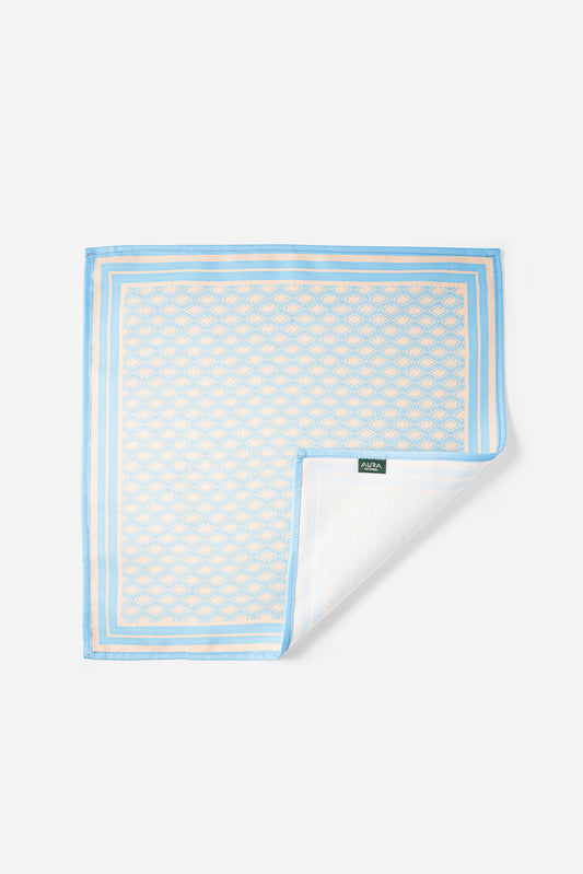 Monogram Pocket Square - Sky Blue