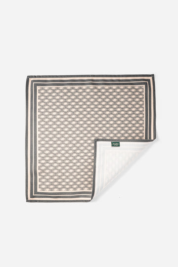 Monogram Pocket Square - Grey