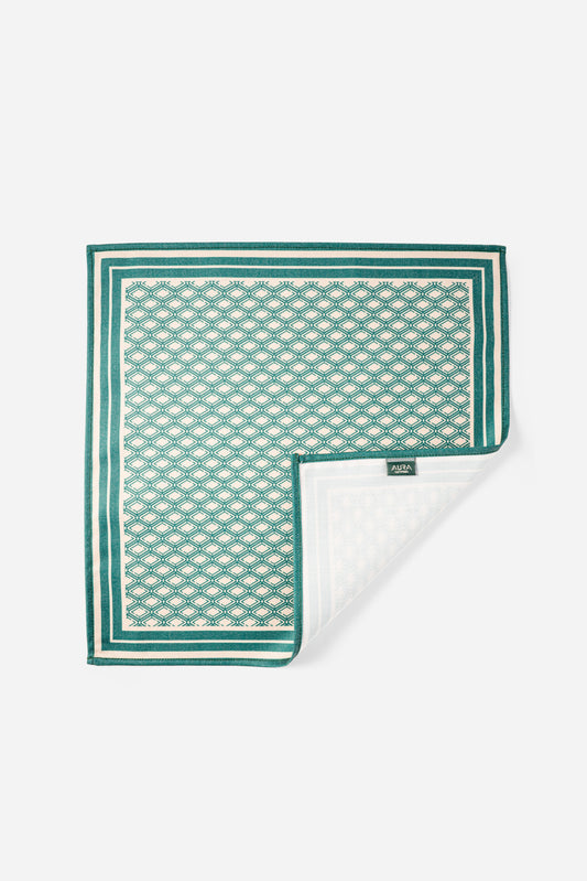 Monogram Pocket Square - Green