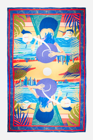 Dubai Skyline Sarong - Indigo