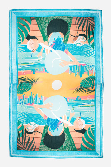 Dubai Skyline Sarong - Sky Blue