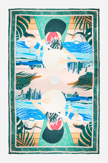 Dubai Skyline Sarong - Green