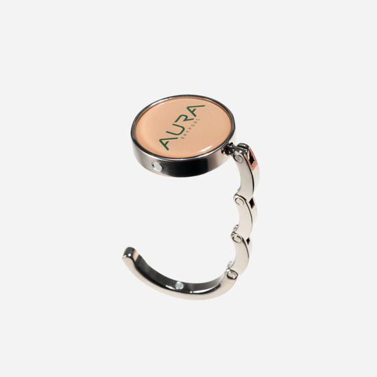 AURA Bag Hanger side view showing the folding hook mechanism