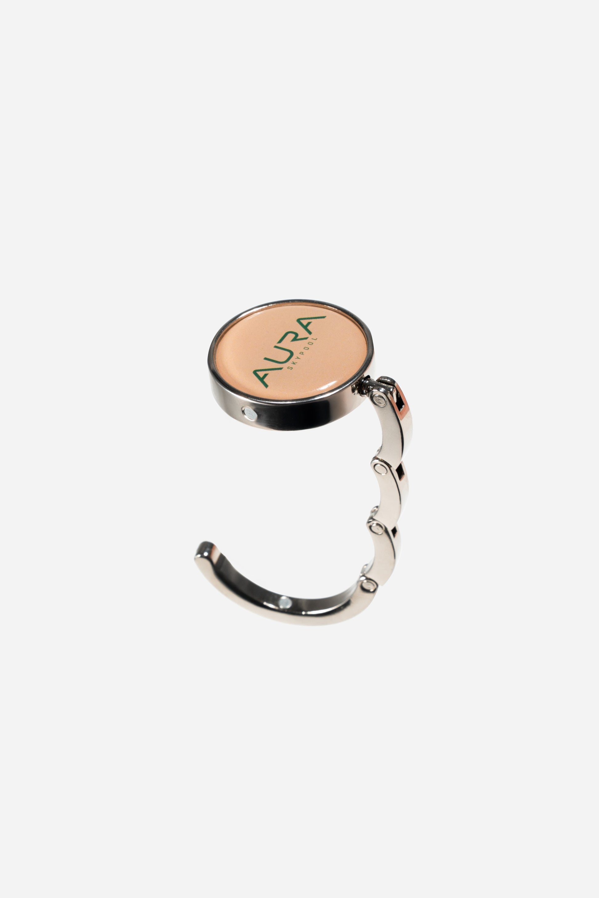 AURA Bag Hanger side view showing the folding hook mechanism