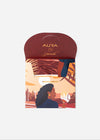 AURA Loves Jamelia Silk Mini Scarf, packaging sleeve with AURA Loves Jamelia branding