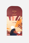 AURA Loves Jamelia Silk Scarf, packaging sleeve with AURA Loves Jamelia branding