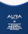 AURA care label on Cote d'AURA swimsuit, 78% recycled polyamide 22% elastane, made in Indonesia