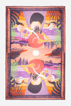 Dubai Skyline Sarong in coral, flat lay, full mirrored skyline print