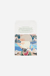 Dubai Skyline Mini Scarf in Green, packaging card with AURA Accent Scarf description