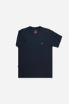 Essential T-shirt Navy Blue - Orange Monogram