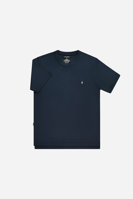 Essential T-shirt Navy Blue - Stone Monogram