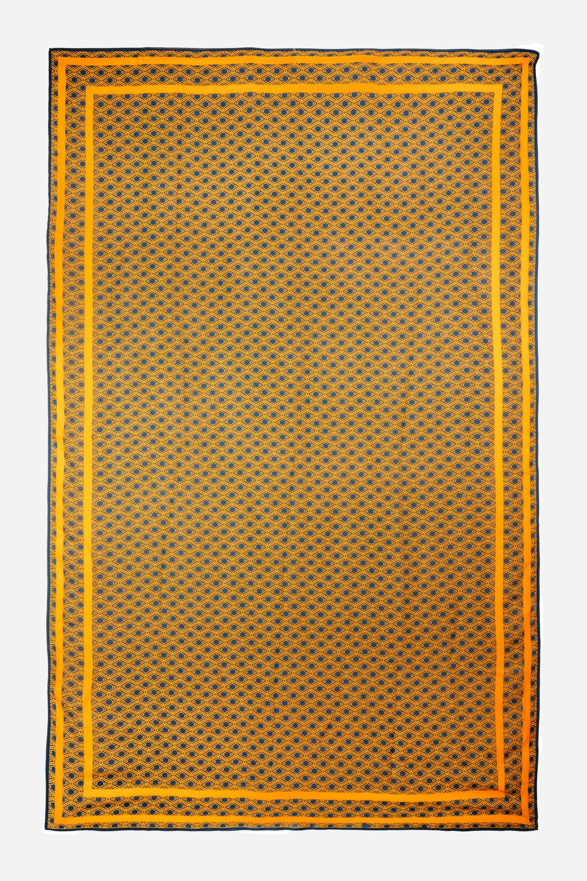 Monogram Sarong in Midnight Mirage, flat lay showing the geometric monogram print