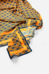 Monogram Sarong in Midnight Mirage, draped close-up with AURA label visible