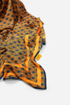 Monogram Sarong in Midnight Mirage, folded corner detail showing print pattern