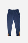 Monogram Burkini leggings in Midnight Mirage, front flat lay with print ankle panels
