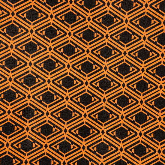 AURA Laptop Sleeve close-up of the orange and black monogram print pattern