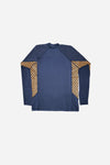 Monogram Rashguard Long Sleeve in Midnight Mirage, back flat lay with print side panels