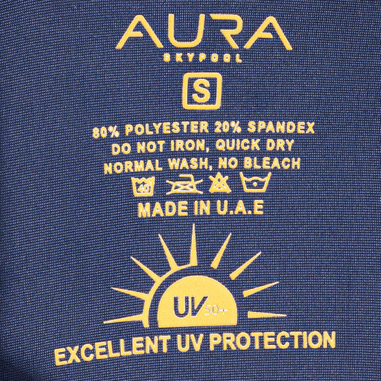 Monogram Rashguard Long Sleeve in Midnight Mirage, care label showing UV50+ protection
