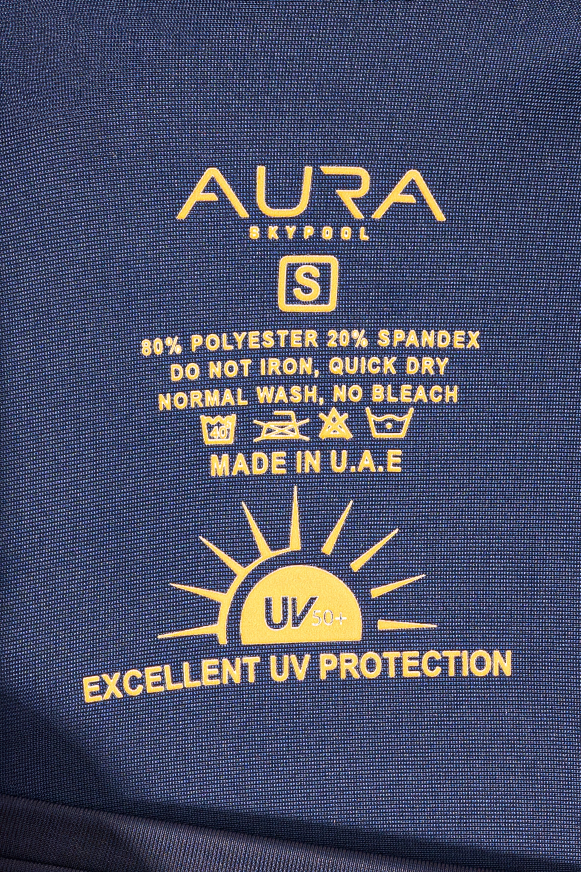 Monogram Rashguard Long Sleeve in Midnight Mirage, care label showing UV50+ protection