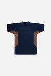 Monogram Rashguard Short Sleeve in Midnight Mirage, front flat lay with print side panels