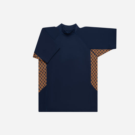 Monogram Rashguard Short Sleeve in Midnight Mirage, side angle flat lay