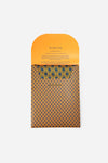 Monogram Silk Scarf in Midnight Mirage, packaging card with AURA scarf description