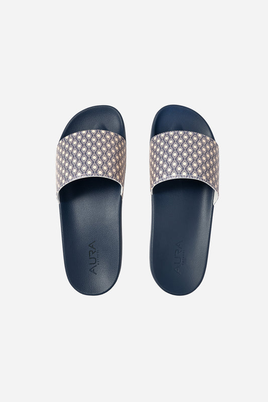 Monogram Sliders - Horizon Blue