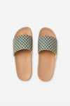 Monogram Sliders - Olive Green