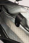 Pinnacle Laptop Case interior open showing grey monogram-print lining and strap
