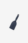 AURA Luggage Tag in Horizon Blue, leather tag with embossed logo and buckle strap