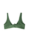 Riviera evergreen bikini top back view showing wide supportive straps