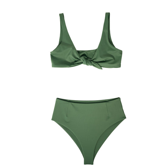 AURA Riviera bikini set in evergreen, top and bottom matching pair