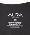 AURA Skypool care label on Sirene swimsuit, 80% nylon 20% spandex, made in Indonesia