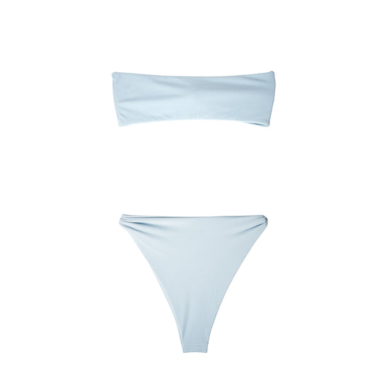 Solstice pale azure blue bikini set with AURA Skypool branded tag