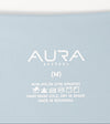 AURA Skypool care label on Solstice bikini bottom, 80% nylon 20% spandex, made in Indonesia