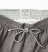 Voyager Swim Shorts in charcoal grey, waistband and drawstring detail