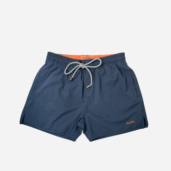 Voyager Swim Shorts in horizon blue, front flat lay