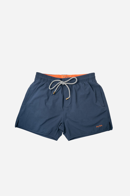 Voyager Swim Shorts in horizon blue, front flat lay