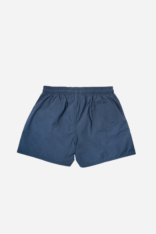 Voyager Swim Shorts in horizon blue, back flat lay with pocket detail