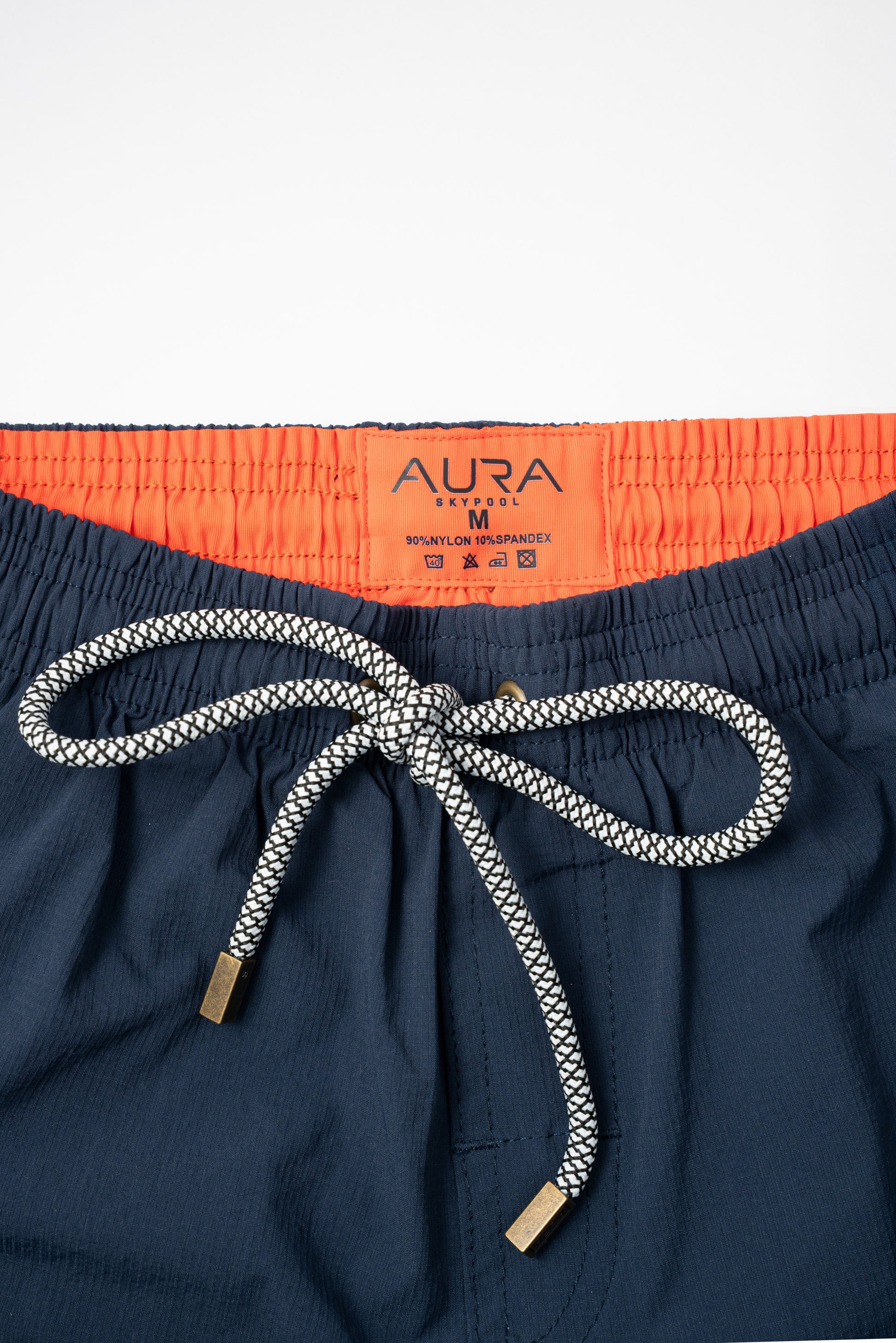 Voyager Swim Shorts in horizon blue, waistband and drawstring detail