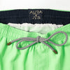 Voyager Swim Shorts in lime green, waistband and drawstring detail
