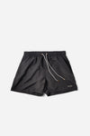 Voyager Swim Shorts in night black, front flat lay