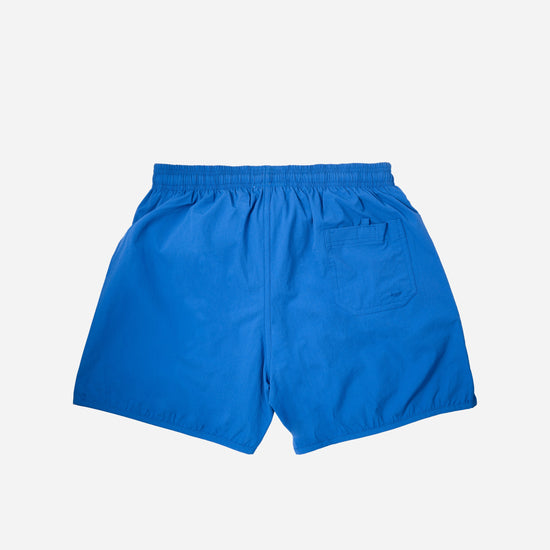 Voyager Swim Shorts in royal blue, back flat lay with pocket detail