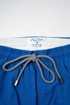 Voyager Swim Shorts in royal blue, waistband and drawstring detail